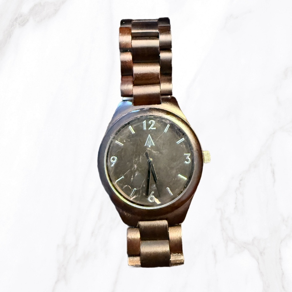 Treehut Men’s Wooden Watch – Dark‎ Walnut with Black Face